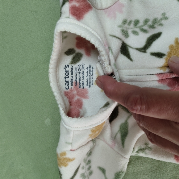 9 Piece Carter's Newborn Girl Clothing with Floral Dress and Onesies - Picture 14 of 16